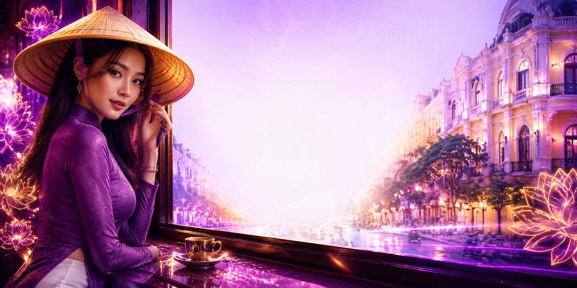 Người phụ nữ đội nón lá trải nghiệm casino trực tuyến tại Hà Nội