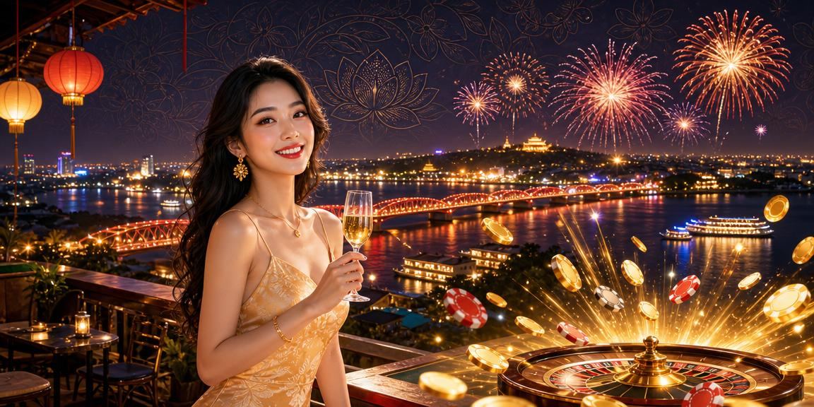 Chơi slot game ban đêm tại chợ đêm Huế
